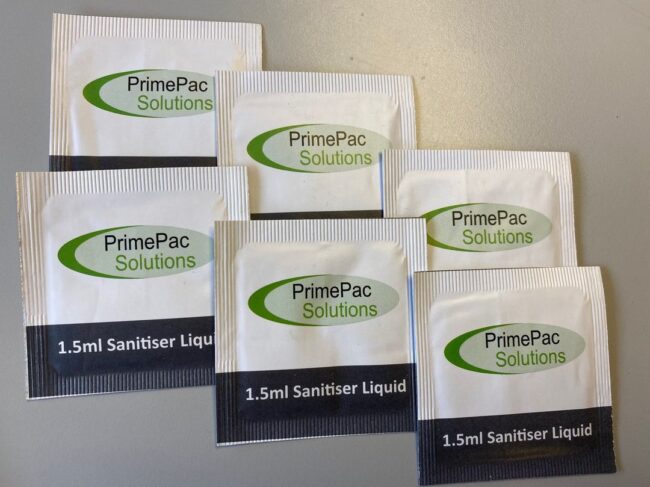 sanitiser sachets